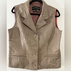 Women's Tan/Taupe Leather Vest